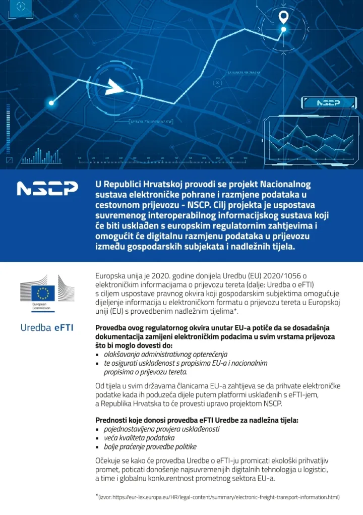 Hrvatska je postala tehnički spremna za primjenu EU uredbe za elektroničke informacije o prijevozu tereta (eFTI) u Hrvatskoj, koja predstavlja iskorak u digitalnoj transformaciji prijevoza.