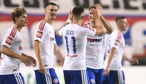 Split, 23.07.2026. - Prva utakmica 2. pretkola nogometne Europske lige Hajduk - Pafos. foto HINA/ Mario STRMOTIĆ/ ms