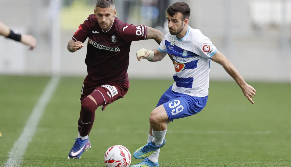 10.05.2026., stadion Opus Arena, Osijek - SuperSport HNL, 34. kolo, NK Osijek - NK Istra 1961. Marcel Heister i Domagoj Bukvic Photo: Davor Javorovic/PIXSELL