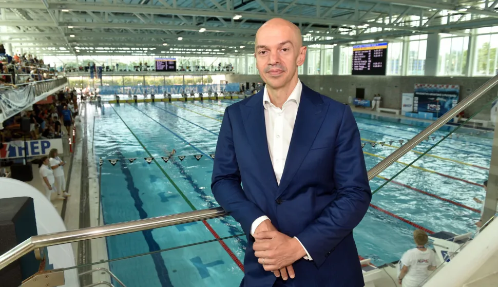 Zagreb, 25.07.2026 (sport) - Josip Varvodic, kandidat za predsjednika HOO-a (Hrvatski olimpijski odbor), uz razgovor D.Petrovica.foto Davor Kovacevicsport