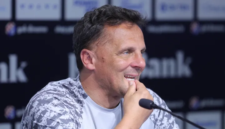 Zagreb,27.07.2026 -Održana je konferencija za medije GNK Dinama uoči uzvratne utakmice 3. kola kvalifikacija UEFA Lige prvaka GNK Dinamo - FC Thun.Na slici Mario Kovačević.Foto HINA/Tomislav Pavlek/tp