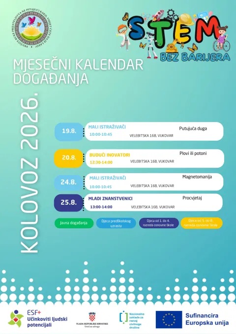 Vukovarski leptirići, STEM radionice, STEM bez barijera 08 2026