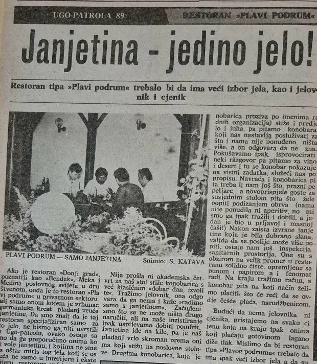 Ovako je 1989. godine Ugopatrola ocijenila osječke kafiće i restorane