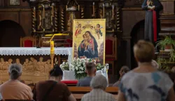 Osijek, 1. 8. 2026., Blagoslov ikone Gospe od Anđela u sklopu proslave Porciunkule, Kapucinski samostan Sv. JakovaPorciunkula; Gospa od Anđela; ikona Gospe; blagoslov; blagdan; samostan; kapucinski samostan