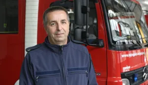 Osijek, 09. 12. 2024, Ulica Ivana Gorana Kovačića, Javna vatrogasna postrojba Osijek, JVP Osijek. Goran Ivković, zapovjednik JVP Osijek.snimio GOJKO MITIĆ