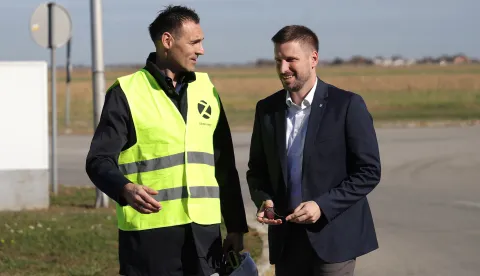 Klisa, 29. 10. 2025., Zračna luka Osijek, ZLO, Osijek airport, aerodrom, obilazak, Ivan Radić, Nata&scaron;a Trami&scaron;ak, radovi, rekonstrukcija, Tihomir Pejin; Ivan Radić SNIMIO BRUNO JOBST