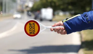 Osijek, 14. 07. 2026., Plavi Glas, prometna policija, MUP, policija, STOP; STOP policijaSNIMIO BRUNO JOBST