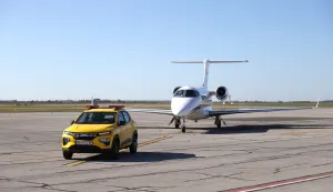 Klisa, 29. 10. 2025., Zračna luka Osijek, ZLO, Osijek airport, aerodrom, obilazak, Ivan Radić, Nata&scaron;a Trami&scaron;ak, radovi, rekonstrukcija, zrakoplov; privatni zrakoplov; avion; private jet, ilustracija SNIMIO BRUNO JOBST