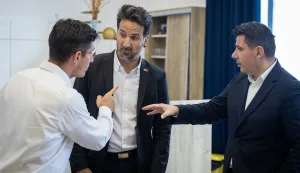 Zagreb, 11.8.2026 - Konferencija za medije stranke Most na kojoj su predstavljeni zaključci izvanrednog sastanka Predsjedni&scaron;tva Mosta i daljnji politički koraci prema pokretanju postupka za izglasavanje nepovjerenja Vladi zbog afere Lika i ekolo&scaron;ke katastrofe povezane s nezakonitim odlaganjem opasnog otpada na području Gospića. Na konferenciji su govorili predsjednik Mosta Nikola Grmoja (D) te saborski zastupnici Zvonimir Troskot (L) i Marin Miletić (S).Foto Hina/ Dario GRZELJ/ dag