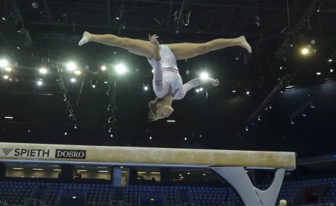 Zagreb, 11.08.2026 - Trening ženskih gimnastičkih reprezentacija održalo se uoči početka &nbsp;Europskog prvenstva u sportskoj gimnastici. Hrvatsku će na Europskom prvenstvu predstavljati: Tina Zelčić, Tijana Korent, Mila Prpić, Christina Zwicker i Erin Bakran.foto HINA/ Admir BULJUBA&Scaron;IĆ/ abu