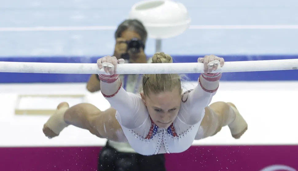 Zagreb, 11.08.2026 - Trening ženskih gimnastičkih reprezentacija održalo se uoči početka &nbsp;Europskog prvenstva u sportskoj gimnastici. Hrvatsku će na Europskom prvenstvu predstavljati: Tina Zelčić, Tijana Korent, Mila Prpić, Christina Zwicker i Erin Bakran. Na fotografiji Mila Prpić.foto HINA/ Admir BULJUBA&Scaron;IĆ/ abu
