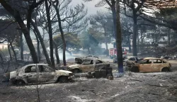 Dolaskom jutra postali su vidljivi razmjeri &scaron;tete nakon nezapamćenog požara koji je jučer i noćas zahvatio područje Omi&scaron;a. Photo: Ivo Cagalj/PIXSELL
