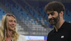 Osijek, 15. 08. 2026, Opus Arena, nogomet, SuperSport Hrvatska nogomenta liga 2026/27. Osijek - Lokomotiva. Alexandra Vegh i Mile &Scaron;korić.snmimio GOJKO MITIĆ