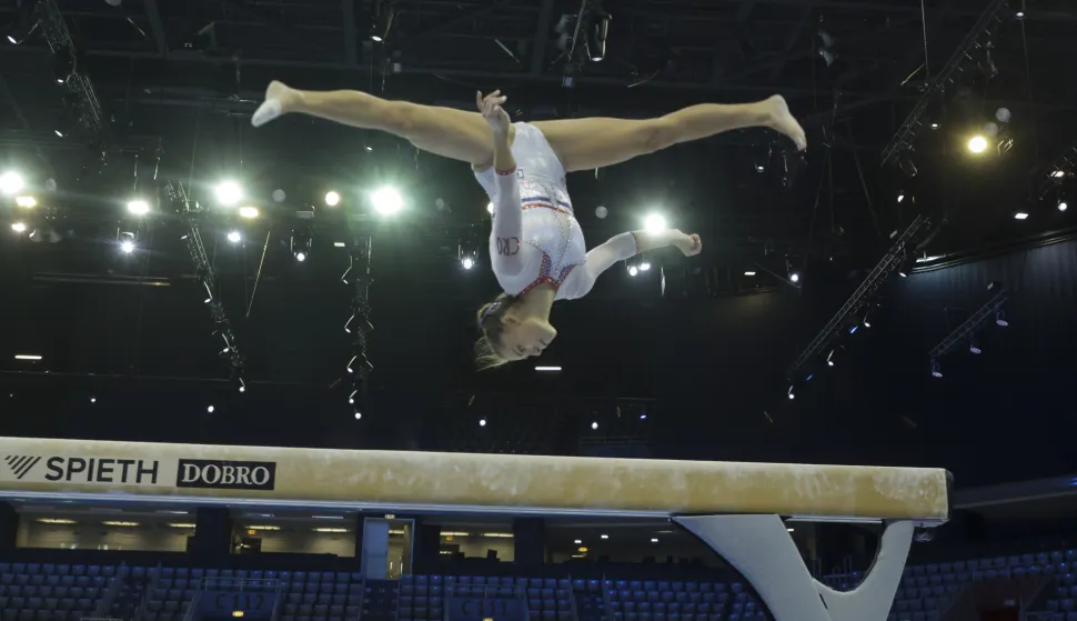 Zagreb, 11.08.2026 - Trening ženskih gimnastičkih reprezentacija održalo se uoči početka &nbsp;Europskog prvenstva u sportskoj gimnastici. Hrvatsku će na Europskom prvenstvu predstavljati: Tina Zelčić, Tijana Korent, Mila Prpić, Christina Zwicker i Erin Bakran.foto HINA/ Admir BULJUBA&Scaron;IĆ/ abu