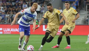 Osijek, 15. 08. 2026, Opus Arena, nogomet, SuperSport Hrvatska nogomenta liga 2026/27. Osijek - Lokomotiva. Luka Vrbančić (23).snmimio GOJKO MITIĆ