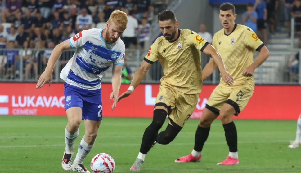 Osijek, 15. 08. 2026, Opus Arena, nogomet, SuperSport Hrvatska nogomenta liga 2026/27. Osijek - Lokomotiva. Luka Vrbančić (23).snmimio GOJKO MITIĆ
