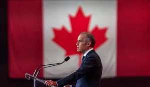 (FILES) Canadian Prime Minister Mark Carney speaks during the 2026 Liberal National Convention in Montreal, Canada, on April 11, 2026. On July 20 Canadian Prime Minister Mark Carney said that Ottawa stands ready to deepen trade talks with the United States, after US President Donald Trump ordered fresh tariffs targeting Canada. "This is the latest in a series of unilateral US trade actions that began with the US imposing a series of tariffs in direct violation of the Canada-United States-Mexico Agreement," Carney said of Trump's plan for 50-percent duties on many Canadian products. (Photo by ANDREJ IVANOV/AFP)