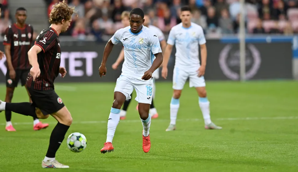 20.08.2026., Herning Arena, Herning, Danska - Prva utakmica doigravanja za ulazak u UEFA Konferencijsku ligu, Midtjylland - HNK Rijeka. Daniel Adu-Adjei Photo: Vigo Mavrovic/HNK Rijeka/PIXSELL