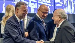 Zagreb, 25.8.2026 - Otvaranje godi&scaron;nje konferencije veleposlanika, generalnih konzula, konzula i vojnih izaslanika Republike Hrvatske. Na slici predsjednik Sabora Gordan Jandroković, ministar vanjskih i europskih poslova Gordan Grlić Radman i Mate Granić.Foto Hina/ Dario GRZELJ/ dag