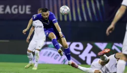Zagreb, 18.08.2026 - Prva utakmica doigravanja za plasman u nogometnu Ligu prvaka Dinamo - Viking. Na slici Arb&euml;r Hoxha.foto HINA/ Damir SENČAR/ ds