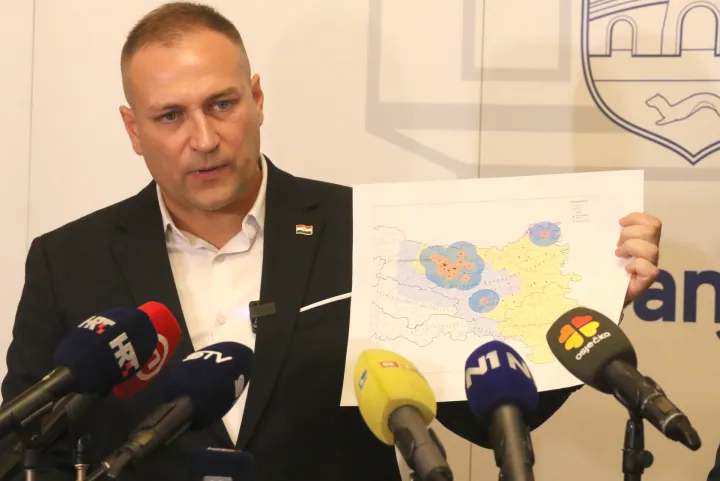 Osijek, 03. 08. 2026, Županijska 4, press konferencija Ministra David Vlajčić, Afrička svinjska kuga, početak eutanazije svinja....snimio GOJKO MITIĆ
