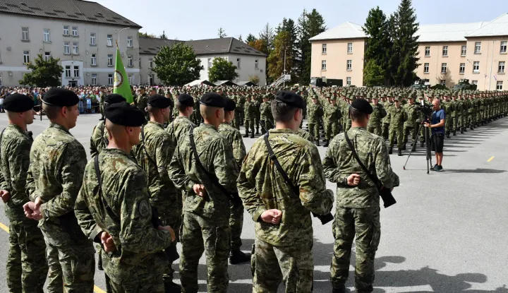 Požega, 28.08.2026. - Prisega ročnika na temeljnom vojnom osposobljavanju u pože&scaron;koj vojarni 123. brigade Hrvatske vojske. foto HINA/ ml