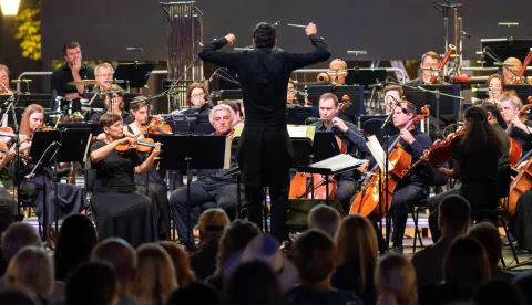 Osijek, 30. 8. 2026., Zatvaranje Osječkog ljeta kultureKoncert Zagrebače filharmonije, Filmska glazba OLJK; filmska glazba; filharmonija; kultura; posjetitelji