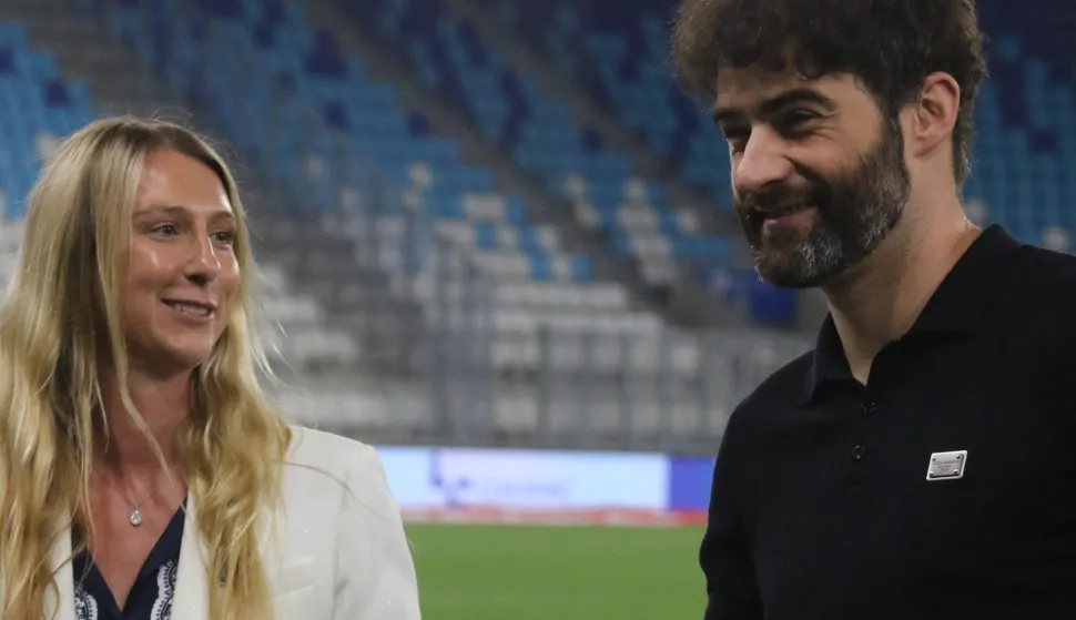 Osijek, 15. 08. 2026, Opus Arena, nogomet, SuperSport Hrvatska nogomenta liga 2026/27. Osijek - Lokomotiva. Alexandra Vegh i Mile &Scaron;korić.snmimio GOJKO MITIĆ