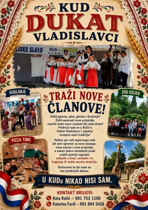 KUD Dukat upisuje nove čuvare narodnoga blaga
