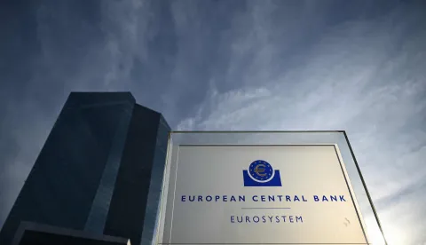 (FILES) The European Central Bank (ECB) headquarters is pictured in Frankfurt am Main, western Germany, on December 18, 2025, prior to the meeting on the Eurozone's monetary policy,. (Photo by Kirill KUDRYAVTSEV/AFP)