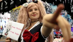 epa07089959 A cosplayer at the book fair 'Frankfurter Buchmesse 2018' in Frankfurt am Main, Germany, 13 October 2018. The 70th edition of the international Frankfurt Book Fair, described as the 'world's most important fair for the print and digital content business' runs from 10 to 14 October and gathers authors, writers and celebrities from all over the world. This year's Guest of Honour country is Georgia. EPA/FRIEDEMANN VOGEL