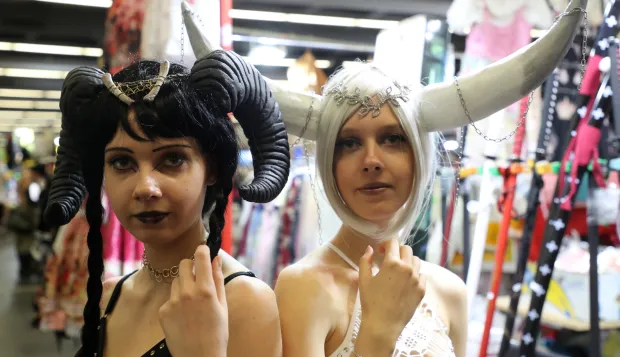 epa07089965 Cosplayers at the book fair 'Frankfurter Buchmesse 2018' in Frankfurt am Main, Germany, 13 October 2018. The 70th edition of the international Frankfurt Book Fair, described as the 'world's most important fair for the print and digital content business' runs from 10 to 14 October and gathers authors, writers and celebrities from all over the world. This year's Guest of Honor country is Georgia. EPA/FRIEDEMANN VOGEL