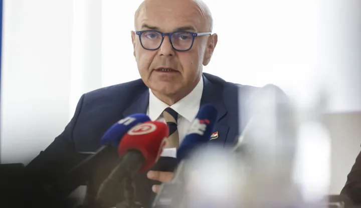 Zagreb, 18.08.2026 - Predstavljenje Nacrta prijedloga zakona o dopuni Zakona o posebnim pravima iz mirovinskog osiguranja zaposlenika na poslovima razminiranja te najavljen postupak javnog savjetovanja. Na fotografiji Alen Ružić.foto HINA/ Admir BULJUBA&Scaron;IĆ/ abu