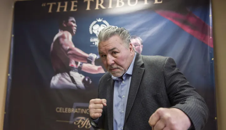 George Chuvalo poses for a portrait after the announcement in Toronto on Friday, March 11, 2016 of upcoming events commemorating the historic 1966 Muhammad Ali versus George Chuvalo boxing match. THE CANADIAN PRESS/Christopher Katsarov Photo: Christopher Katsarov/PRESS ASSOCIATION