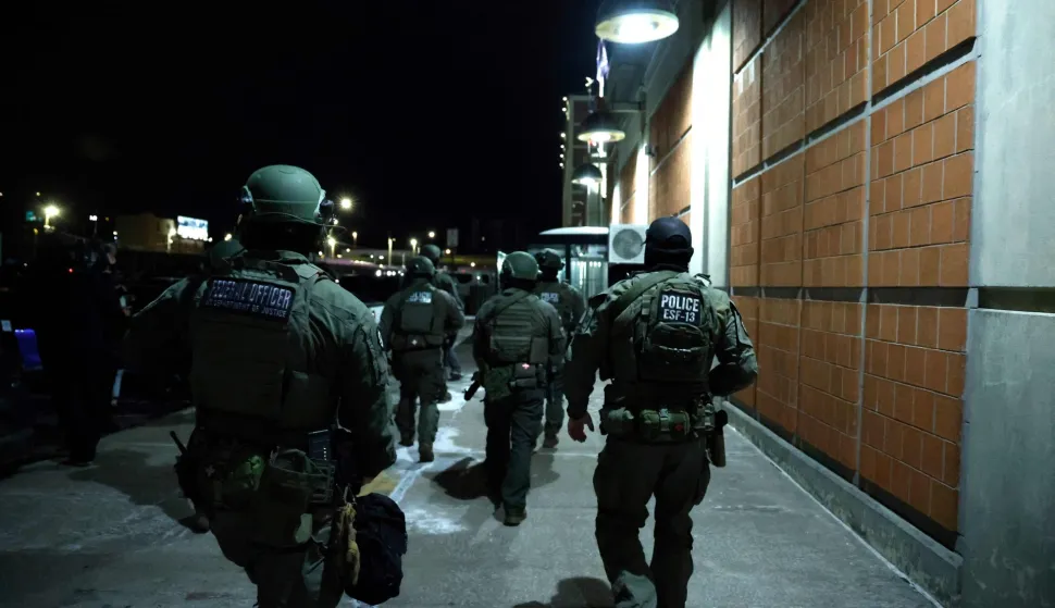 Armed police officers arrive at the Metropolitan Detention facility in the Brooklyn borough of New York, where ousted president Nicolas Maduro is expected to be held, on January 3, 2026 in New York City. President Donald Trump said January 3 that the United States will "run" Venezuela and tap its huge oil reserves after seizing leftist leader Nicolas Maduro during a bombing raid on Caracas.Trump's announcement came hours after a lightning pre-dawn attack in which special forces grabbed Maduro and his wife -- while air strikes pounded sites in and around the capital city -- then whisked him out of the country. (Photo by John Lamparski/AFP)