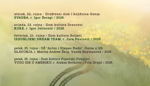 Novo kino osmjeg, Cvelferija, filmski program, projekcije, rujan 2026