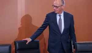 German Chancellor Friedrich Merz arrives for a weekly meeting of the German cabinet at the chancellery in Berlin on September 16, 2026. (Photo by Odd ANDERSEN/AFP)