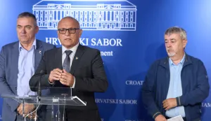 Zagreb, 18.09.2026. - Klub zastupnika Domovinskog pokreta održao je u Hrvatskom saboru konferenciju za medije na temu "Unutarnje političke aktualnosti". Na fotografiji Tomislav Josić. foto HINA/ Edvard &Scaron;U&Scaron;AK /es