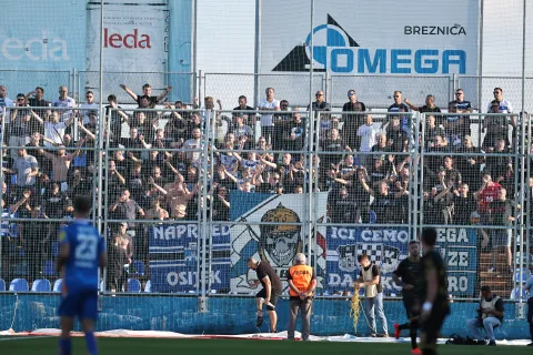 19.09.2026., Varazdin - Zagrijavanje pred utakmicu 8. kola SuperSport HNL 2026./2027. izmedju NK Varazdin i NK Osijek. Marko Maloca, Ante Culina i Dario Kolarevic Photo: Slavko Midzor/PIXSELL