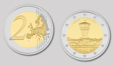 Hrvatska narodna banka (HNB) u ponedjeljak je pustila u optjecaj prigodnu kovanicu od dva eura "Grad Vukovar", a od 9. studenoga ove godine građanima će biti omogućena i zamjena prigodnih kovanica, priopćila je HNB.
