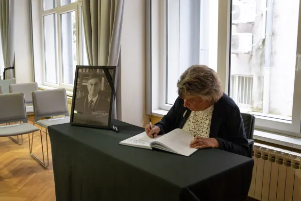 Osijek, 25. 9. 2026., Komemoracija u spomen profesora emeritusa Željka Turkalja, EFOSkomemoracija; Željo Turkalj; sudionici; opro&scaron;taj