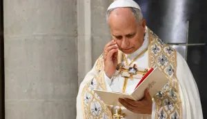 Pope Leo XIV celebrates a mass in Notre-Dame Cathedral in Paris on September 25, 2026 as part of his four days visit to France. (Photo by Alberto PIZZOLI/AFP)