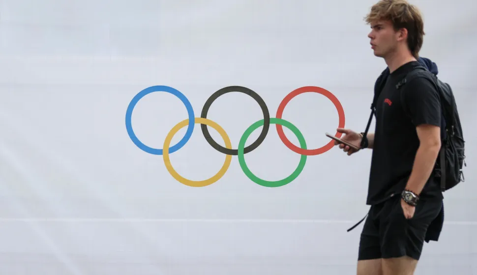 Pariz, 24.07.2024 - Pariz je spreman za Olimpijske igre koje se u glavnom gradu Francuske održavaju od 26.07 - 11.08.2024. Na slici Olimpijski krugovi.foto HINA/ Damir SENČAR/ ds