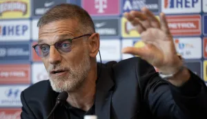 Zagreb, 13.07.2026 - Tiskovna konferencija hrvatske nogometne reprezentacije na kojoj je Slaven Bilić predstavljen za novog izbornika. Na slici Slaven Bilić.foto HINA/ Damir SENČAR/ ds