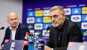26.09.2026., Fortuna Arena, Prag, Ceska - Izbornik hrvatske nogometne reprezentacije Slaven Bilic odrzao je konferenciju za medije nakon utakmice prvog kola skupine 3 Lige A UEFA Lige nacija protiv Ceske. Photo: Matija Habljak/PIXSELL