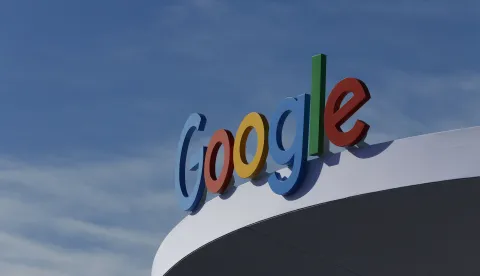 epa11068294 The Google logo is displayed outside the Google booth during the 2024 Consumer Electronics Show (CES) at the Las Vegas Convention Center in Las Vegas, Nevada, USA, 10 January 2024. CES, the world's largest annual consumer technology trade show, is a place where industry manufacturers, advertisers and tech-minded consumers converge to get a taste of new innovations coming to the market each year. CES takes place from 09-12 January 2024. EPA/CAROLINE BREHMAN