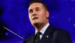 Britain's Defence Secretary Wes Streeting delivers the closing ministerial keynote address at the UK Space Power Conference 2026 in London on September 23, 2026. (Photo by Jack Taylor/POOL/AFP)