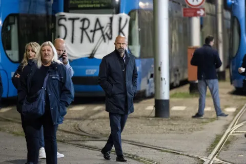Zagreb, 28.09.2026 - &Scaron;trajk radnika ZET-a i Zagrebačkog holdinga počeo je ponedjeljak ujutro u 3.30, s početkom prve jutarnje smjene, kada inače iz spremi&scaron;ta izlaze prvi tramvaji i autobusi. Na slici predsjednik Uprave ZET-a Marko Bogdanović.foto HINA/ Damir SENČAR/ ds