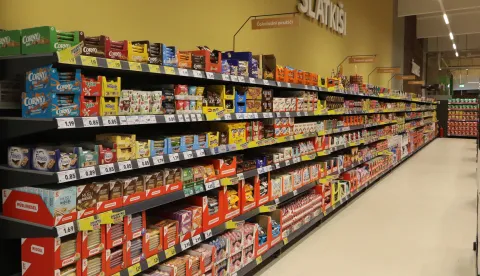 Osijek, 14. 10. 2025, Kaufland Retfala, obilazak Kauflanda pred sutra&scaron;nje otvorenje. Trgovina, proizvodi, police, ilustracijasnimio GOJKO MITIĆ