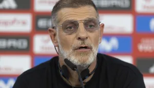 Sevilla, 28.09.2026 - Konferencija za medije hrvatske nogometne repreztentacje uoči utakmice Lige nacija: &Scaron;panjolska - Hrvatska na stadionu Ramon Sanchez-Pizjuan. Na fotografiji Slaven Bilić, Mateo Kovačić.foto HINA/ Daniel KASAP/ dk
